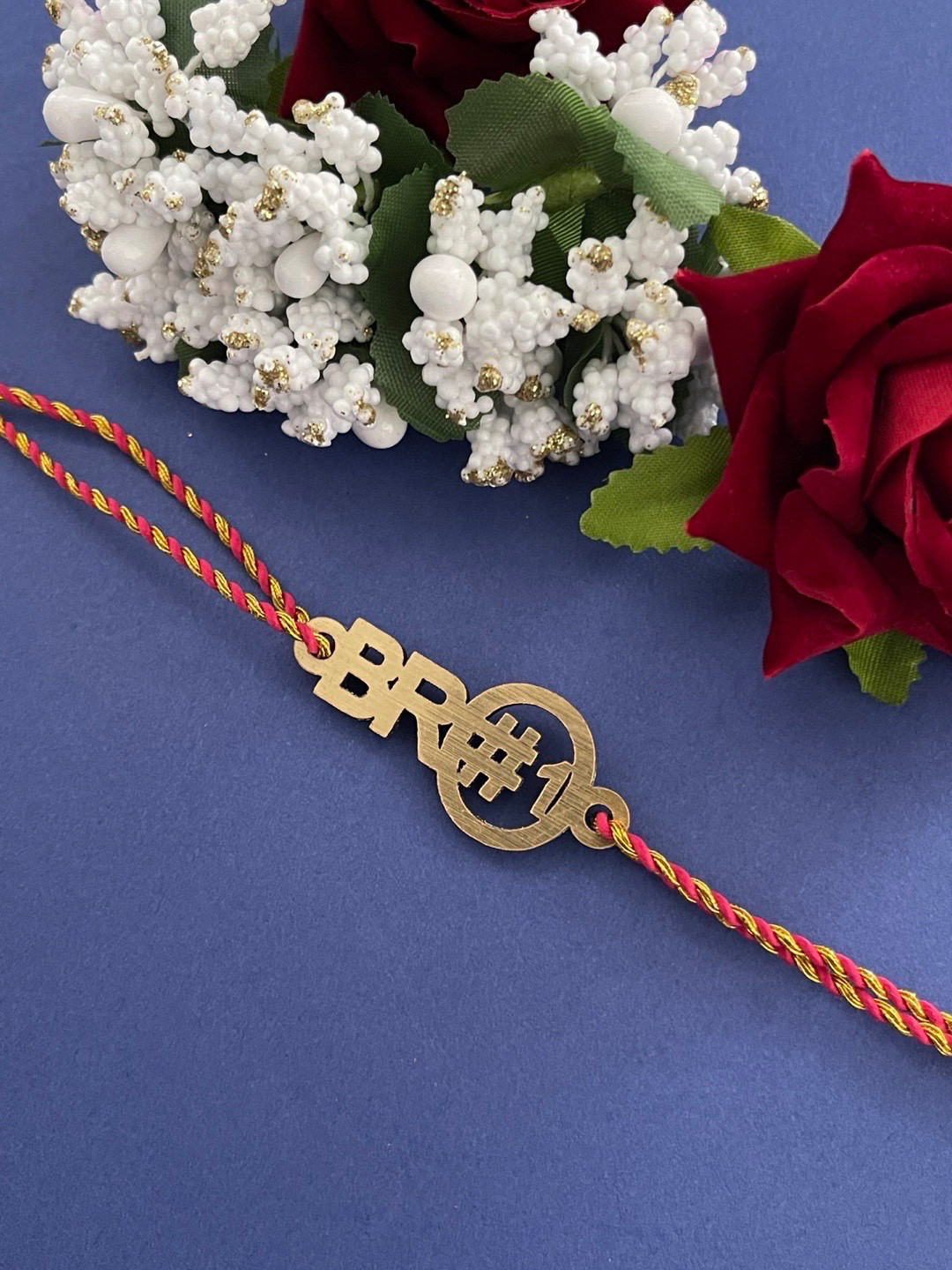 Digital Dress Room Men Red & Gold-Coloured Slogan Rakhi