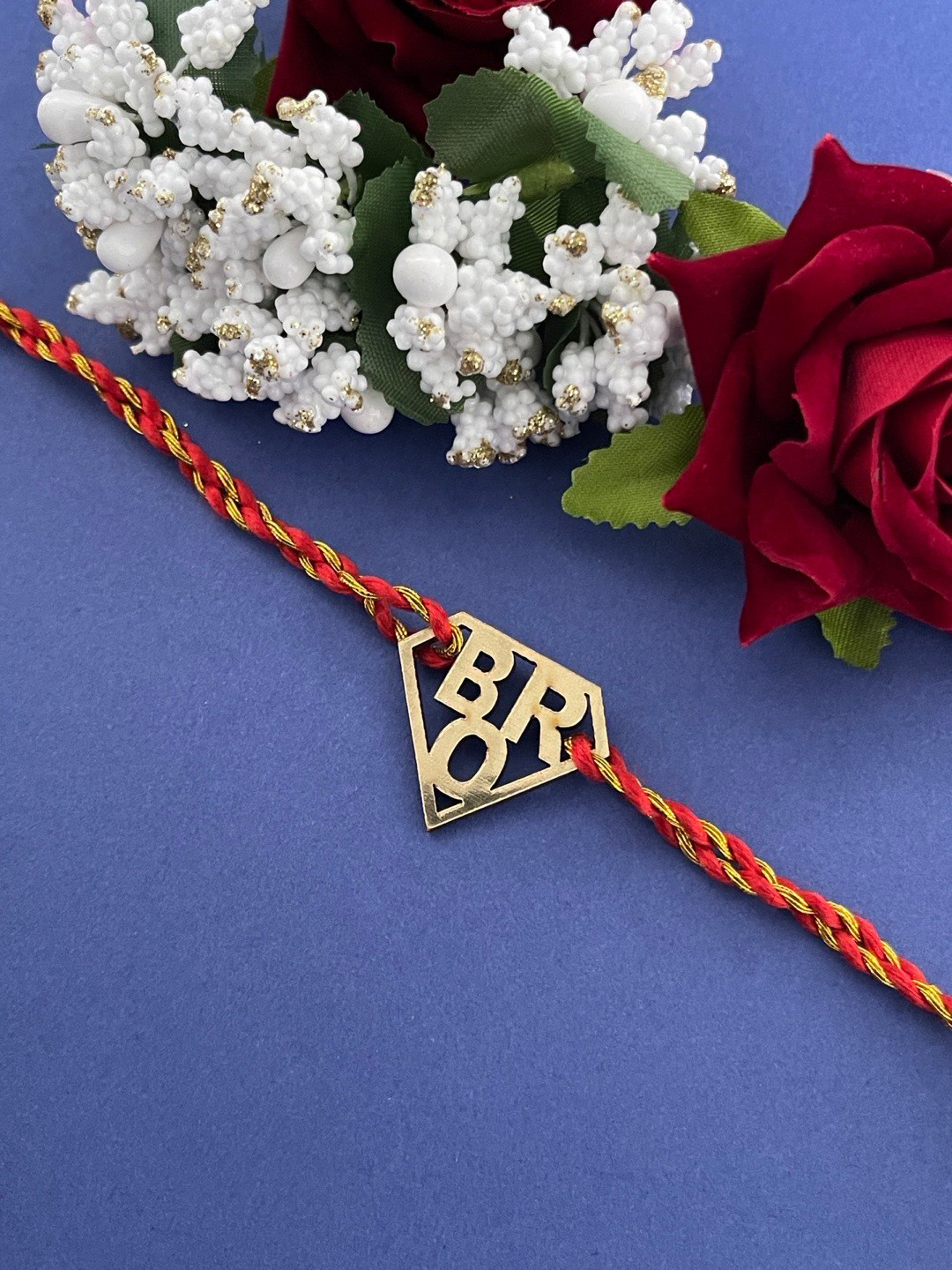 Digital Dress Room Red & Gold-Toned BRO Superman Icon Pendant Rahki