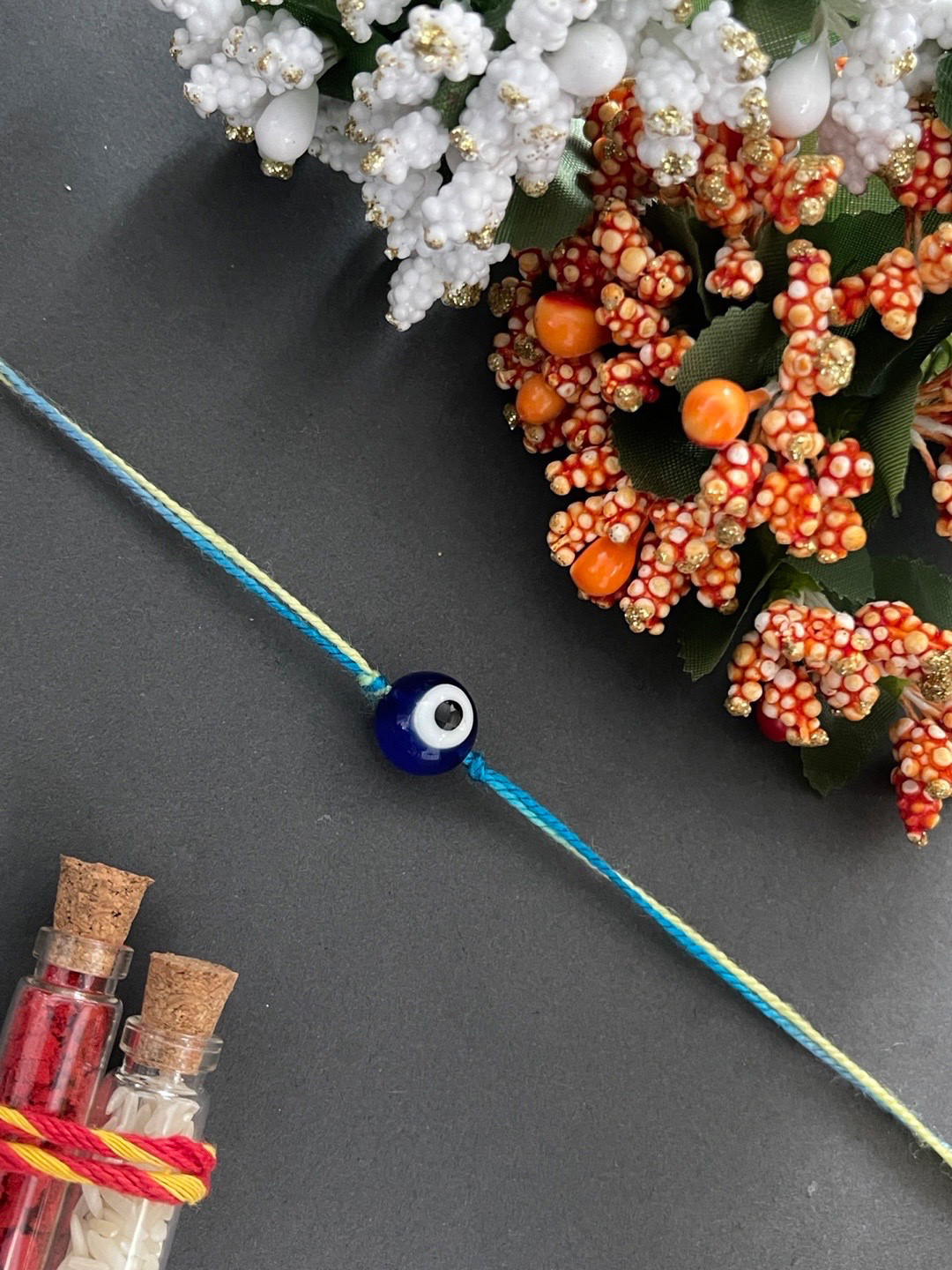Digital Dress Room Men Blue & White Evil Eye Rakhi