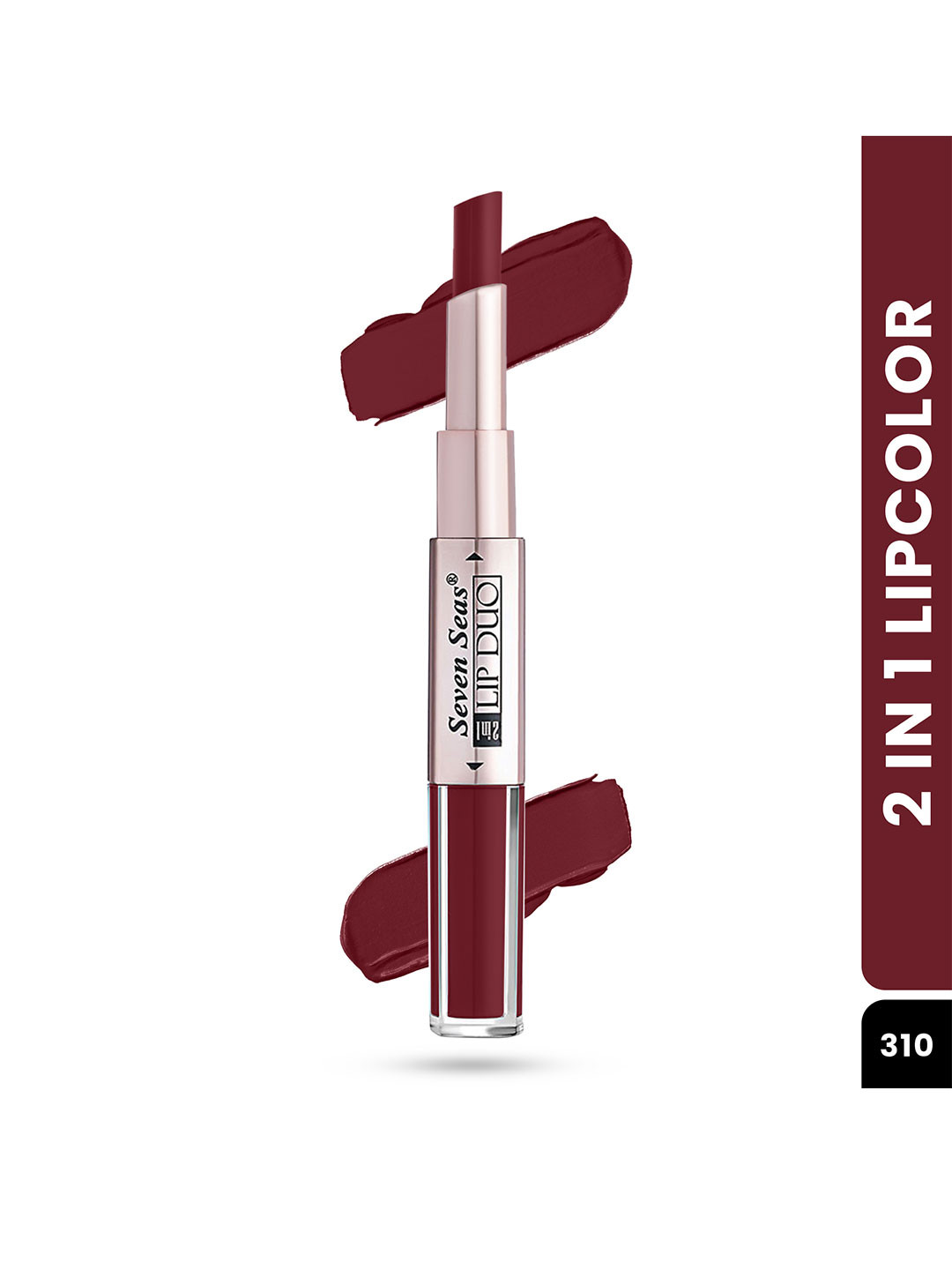 Seven Seas 2-In-1 Lip Duo Matte Lipstick with Liquid Lipstick 7g - Claret 310