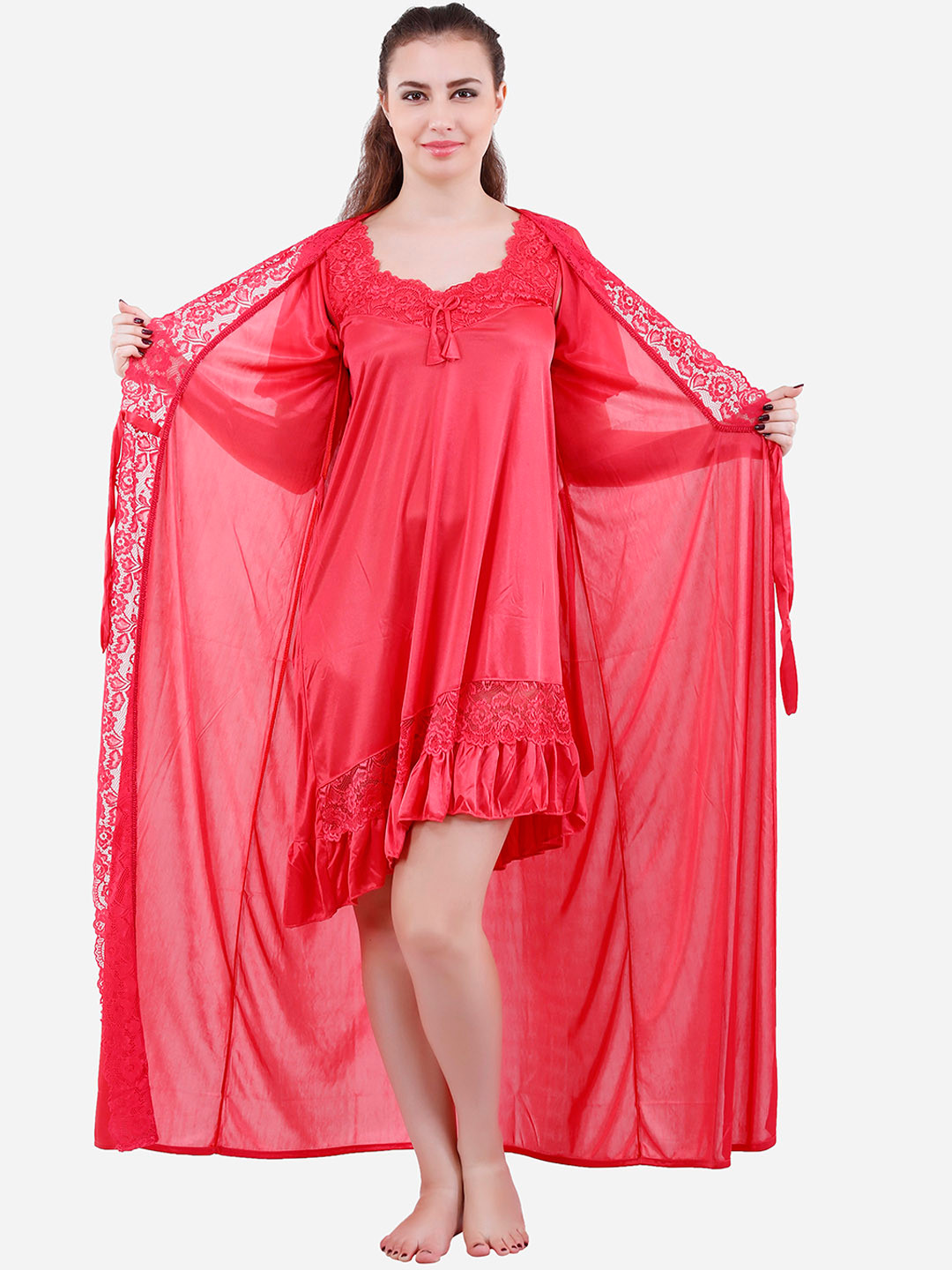 Romaisa Coral Maxi Nightdress