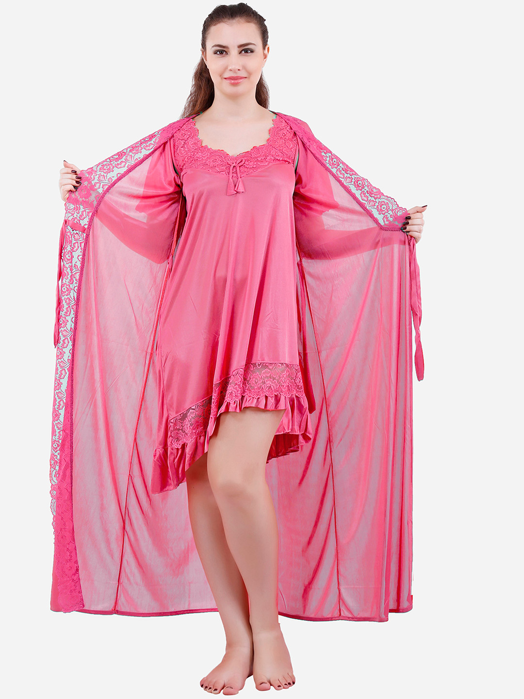 Romaisa Pink Maxi Nightdress