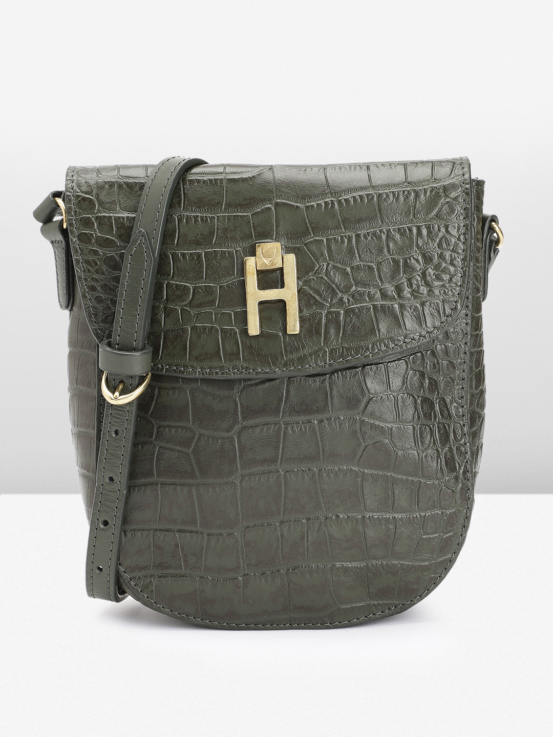Hidesign Animal Textured Leather Structured Sling Bag