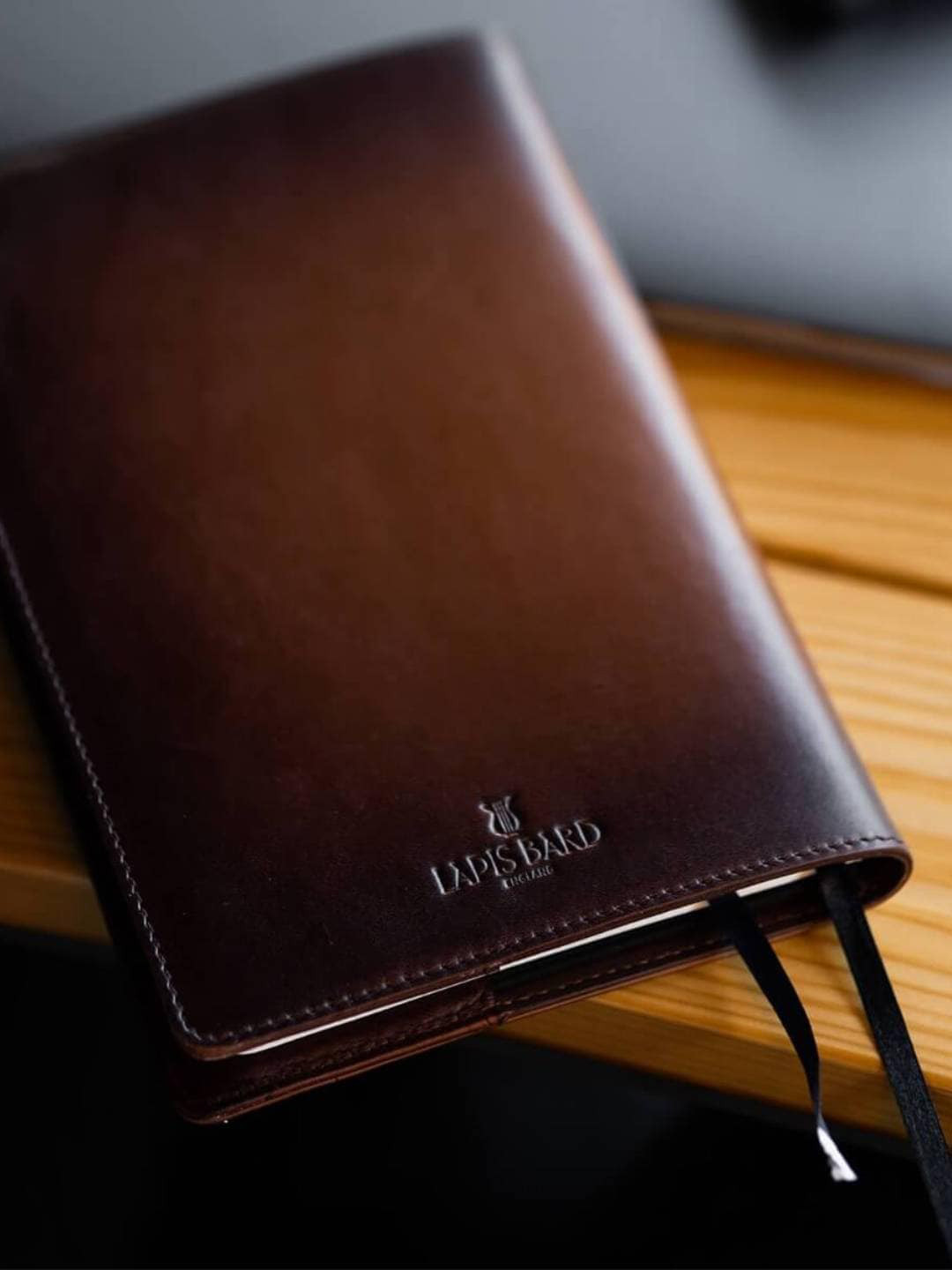 Lapis Bard Cognac A5-Size Leather Notebook Jacket