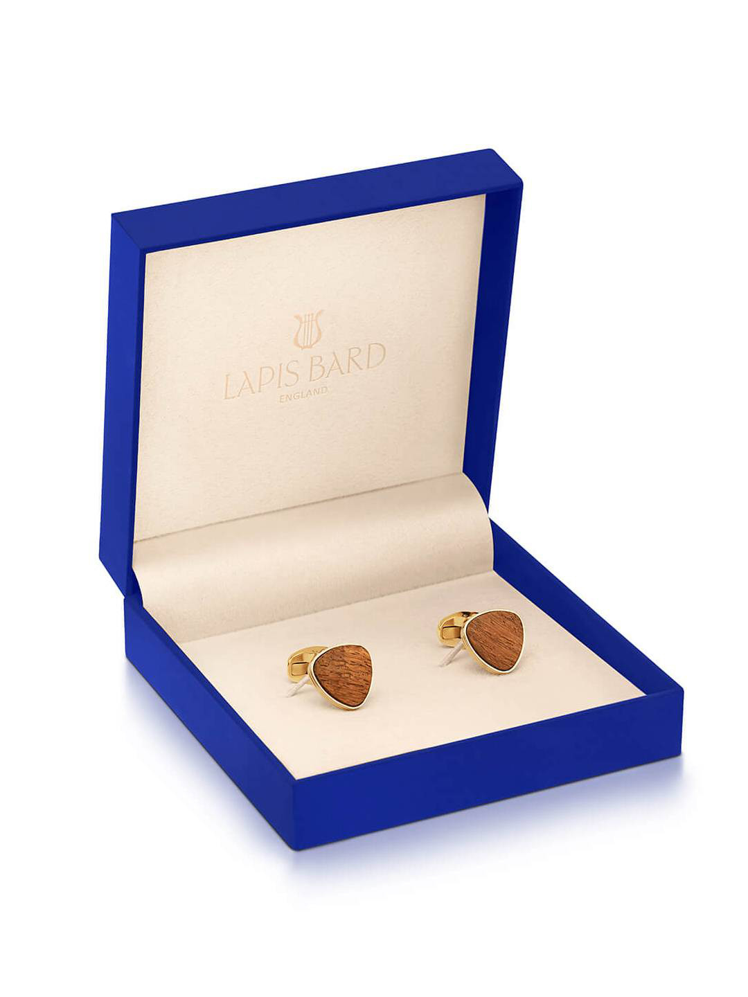 Lapis Bard Gold with Rosewood Insets Preston Cufflinks