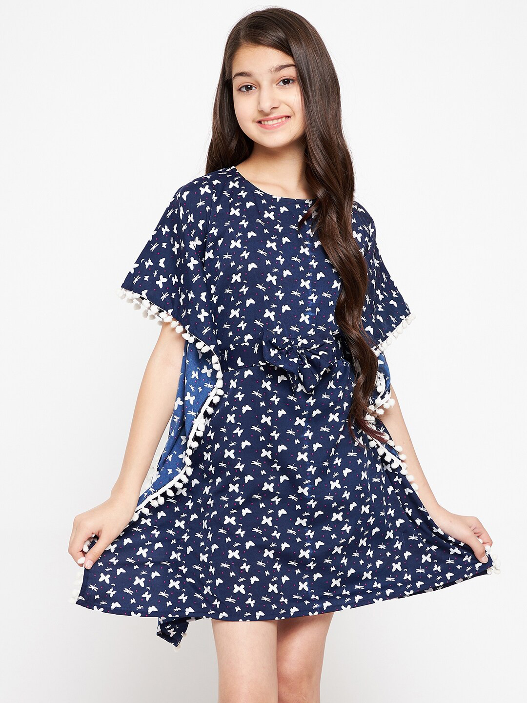 The Kaftan Company Navy Blue Crepe Dress