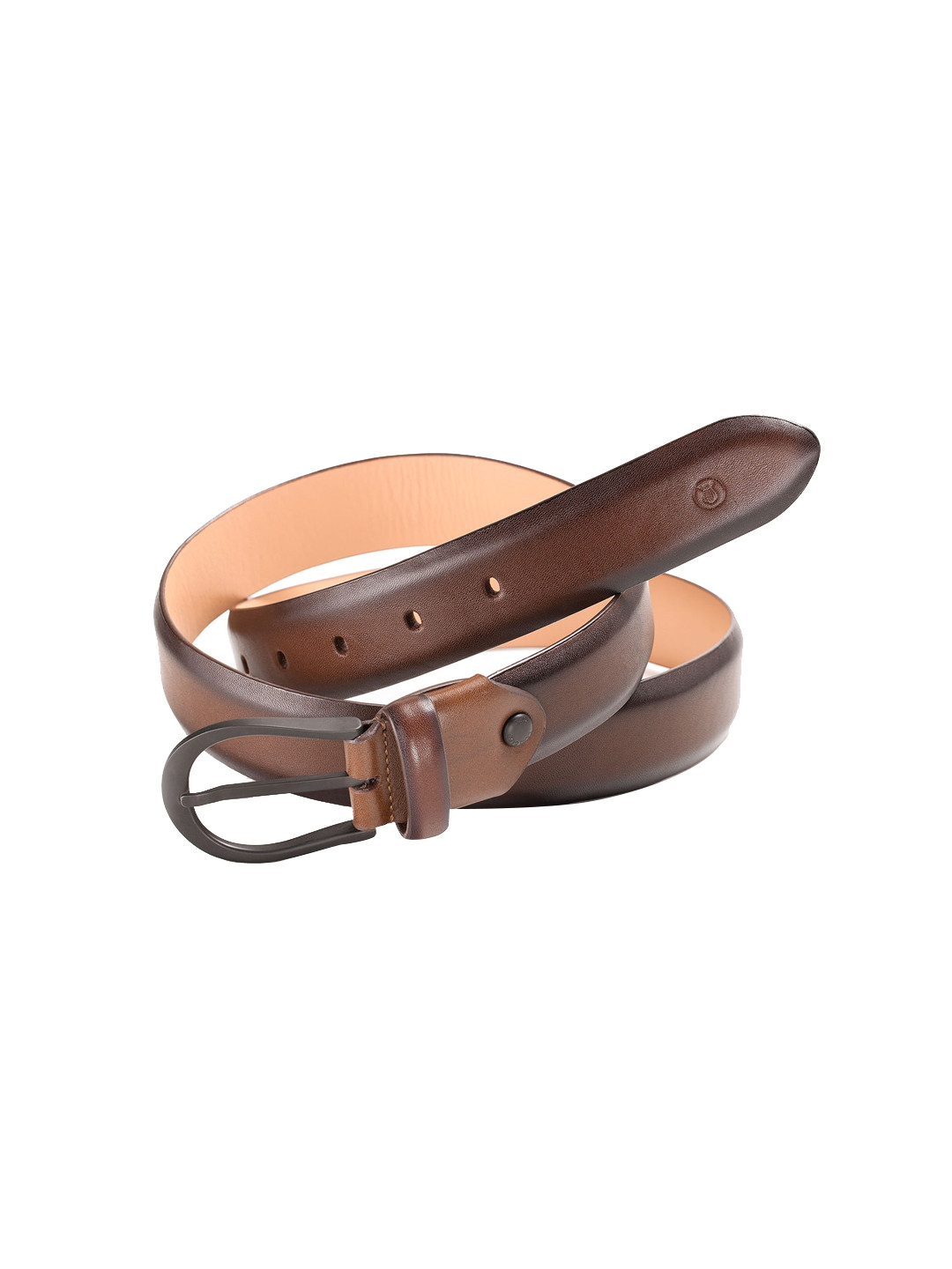 Lapis Bard Chestnut Brown Sullivan Carbon Black 35mm Buckle with Two tone Leather Belt