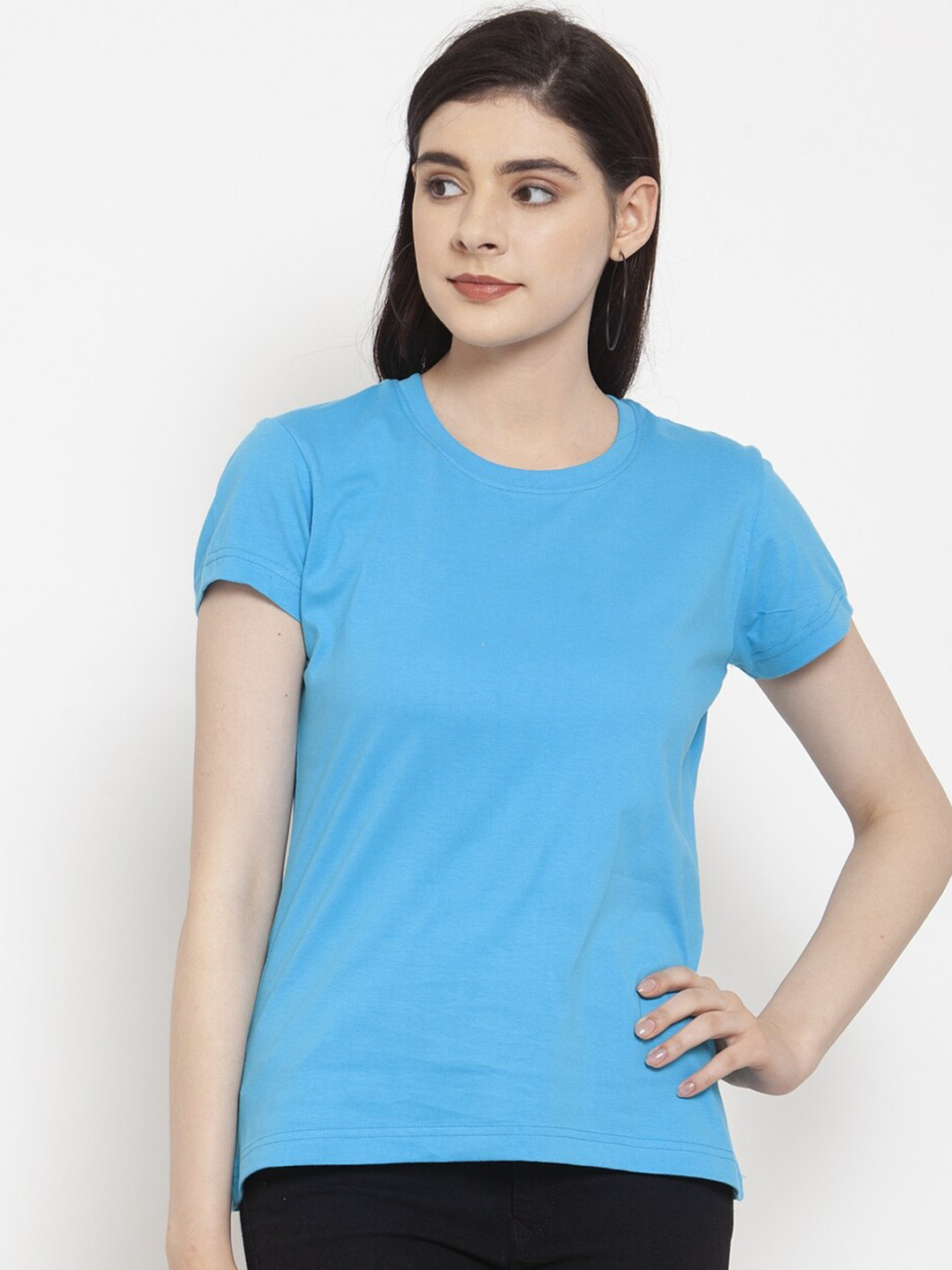Friskers Women Turquoise Blue & sand dollar T-shirt