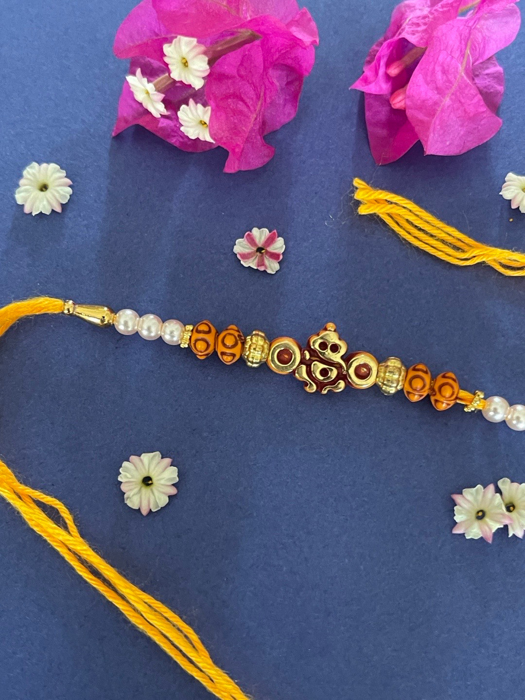 Digital Dress Room Men Yellow & White Beaded Rakhi
