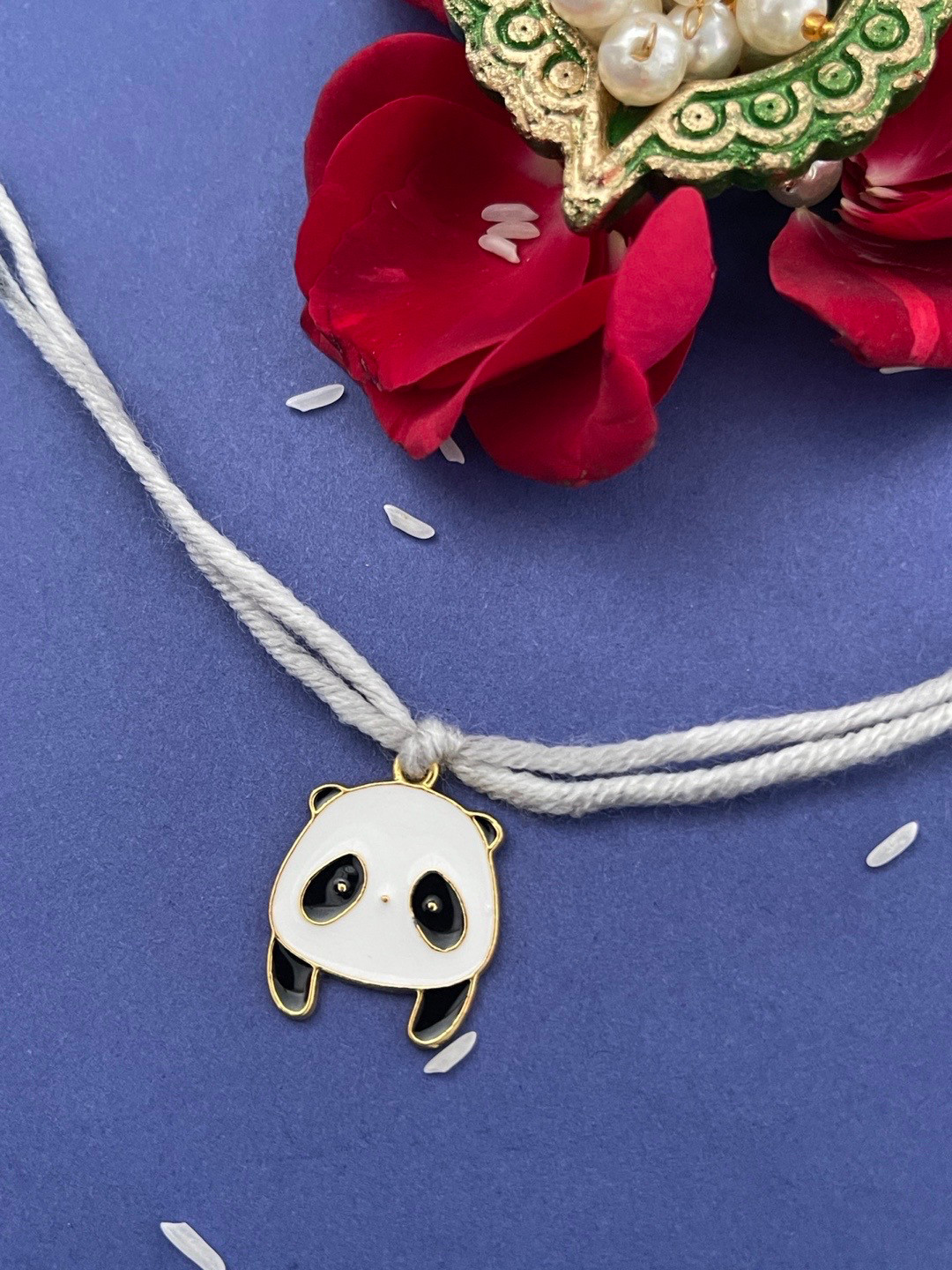Digital Dress Room White Panda Thread Rakhi