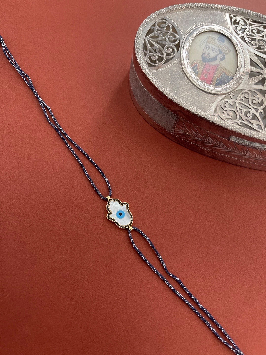 Digital Dress Room Men Black & White Beaded Rakhi