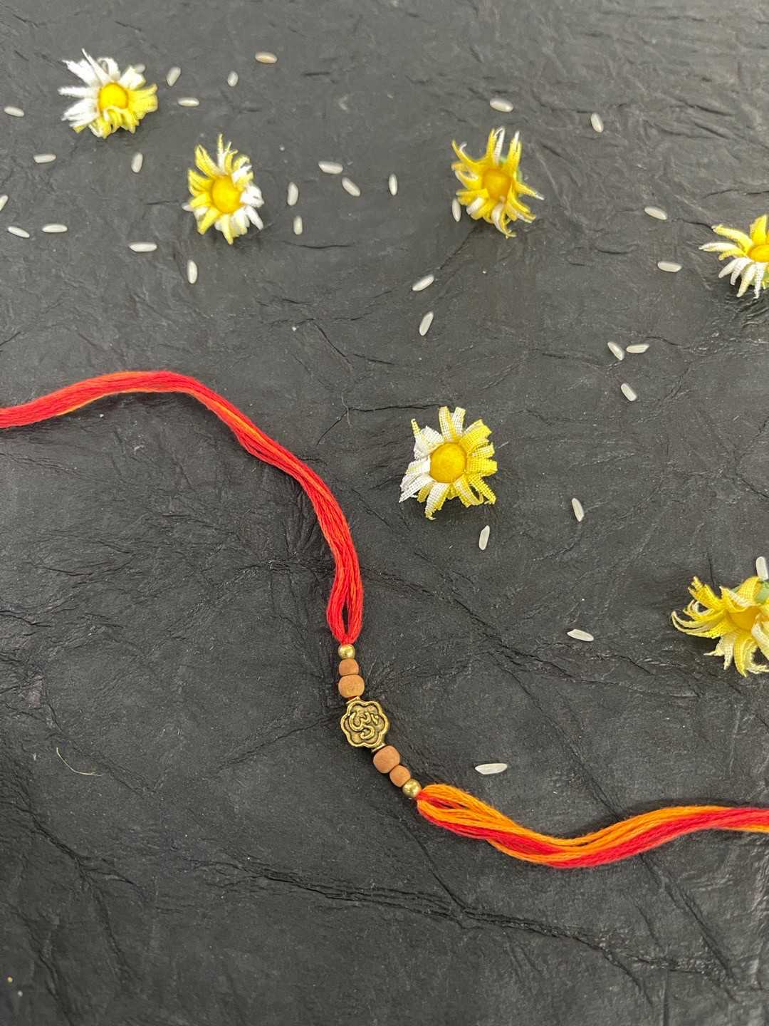 Digital Dress Room Men Red & Gold-Toned Om  Rakhi