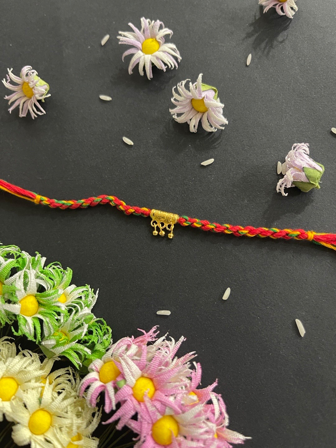 Digital Dress Room Men Red & Gold Beaded Detail Rakhi