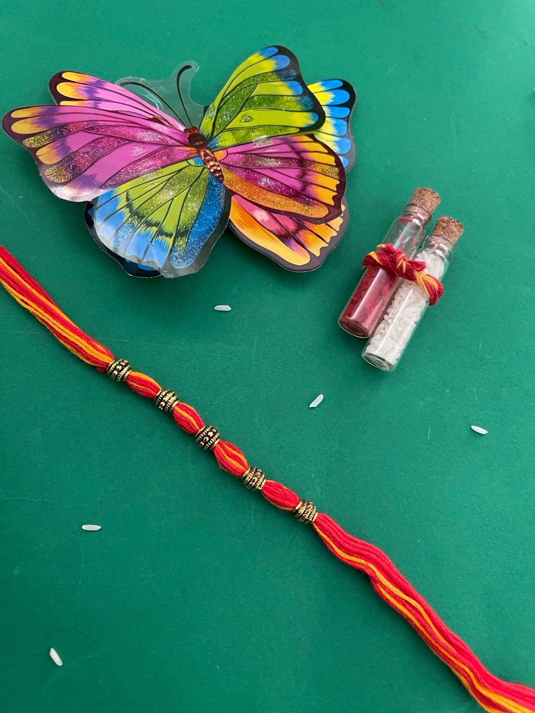 Digital Dress Room Men Red & Yellow Beaded Rakhi