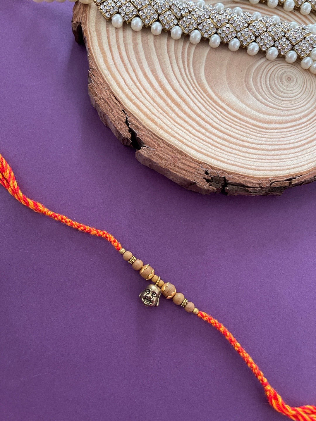 Digital Dress Room Men Red & Yellow Laughing Buddha Face Thread Rakhi