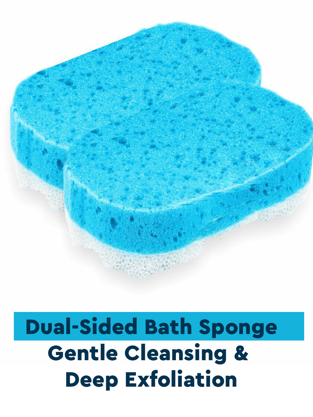 GUBB Set of 2 Dual Bath Sponge - White & Blue