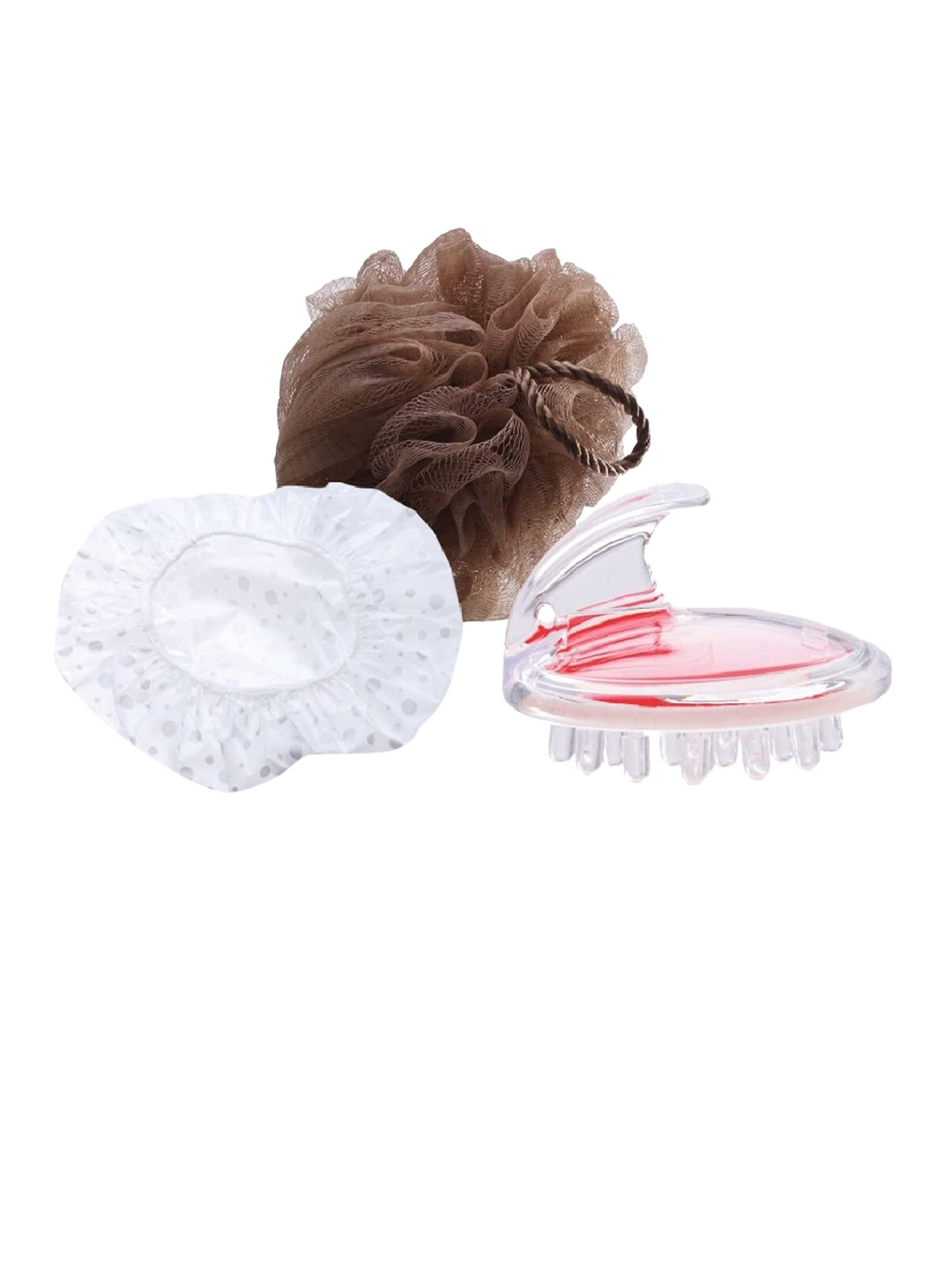 GUBB Set of Loofah + Shower Cap + Body Massager & Scrubber