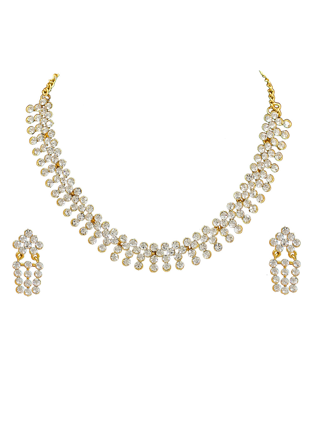 SAIYONI Gold-Plated Austrian Diamond Studded Choker Jewellery Set
