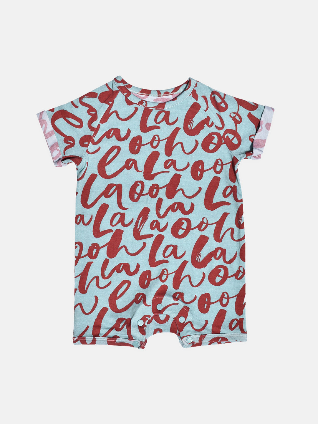 Softsens Infant Girls Blue & Maroon Printed Rompers