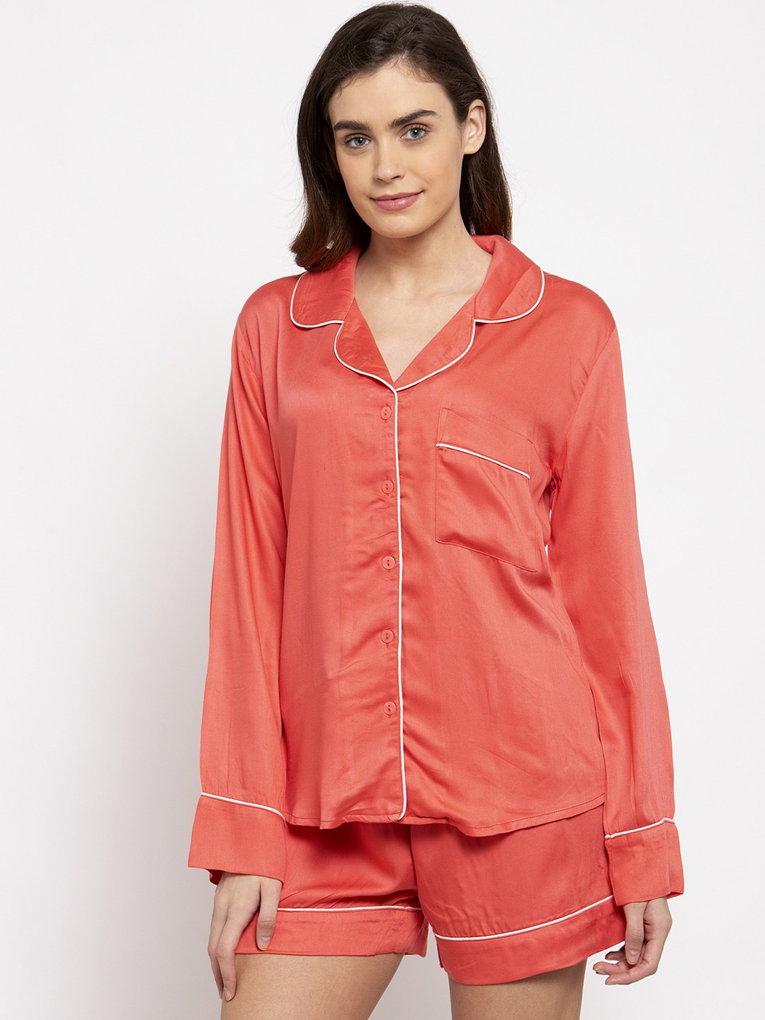 DOOR74 Women Coral Night suit