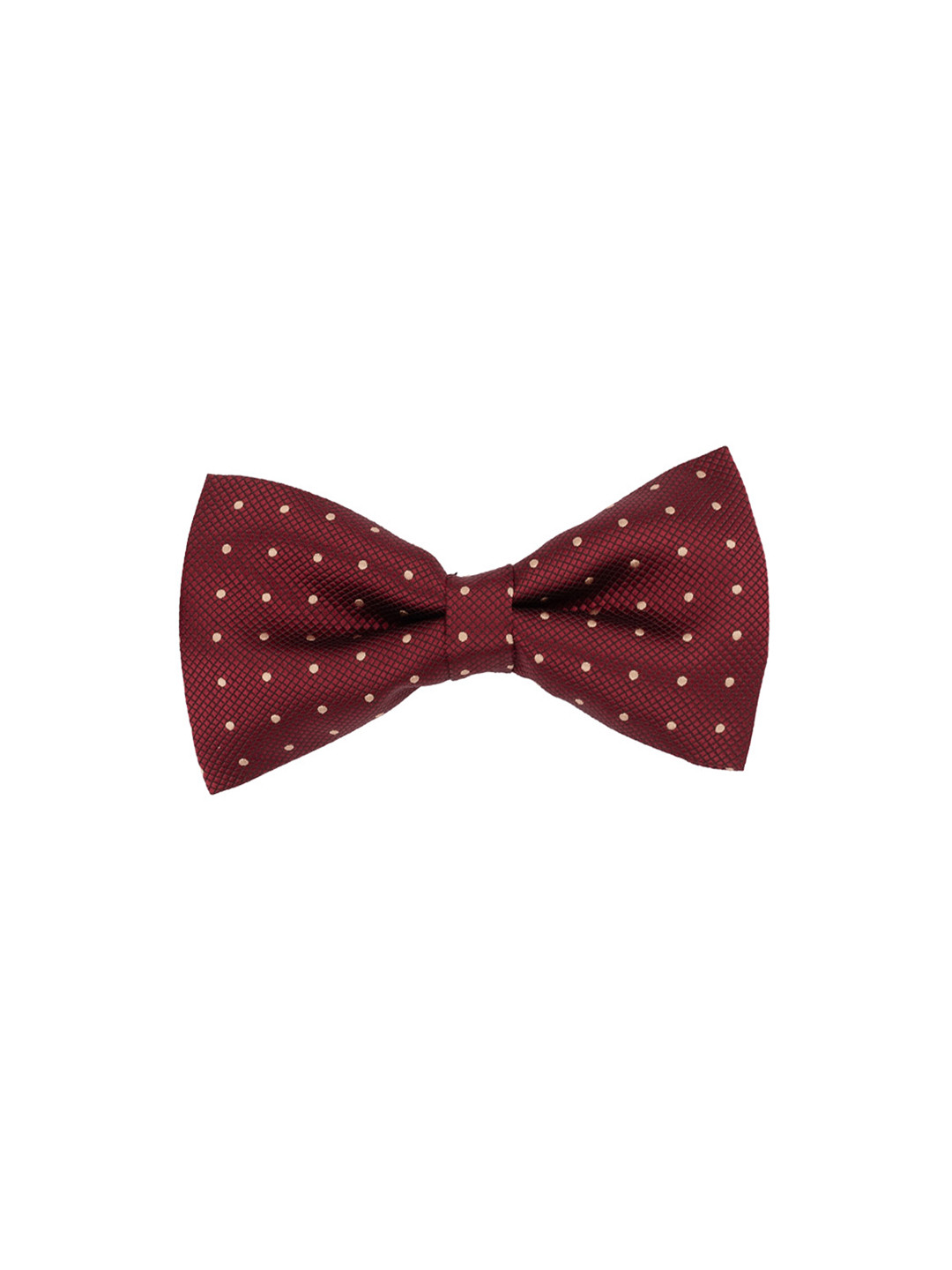 The Tie Hub Men Maroon & Cream-Coloured Woven Design Bow Tie