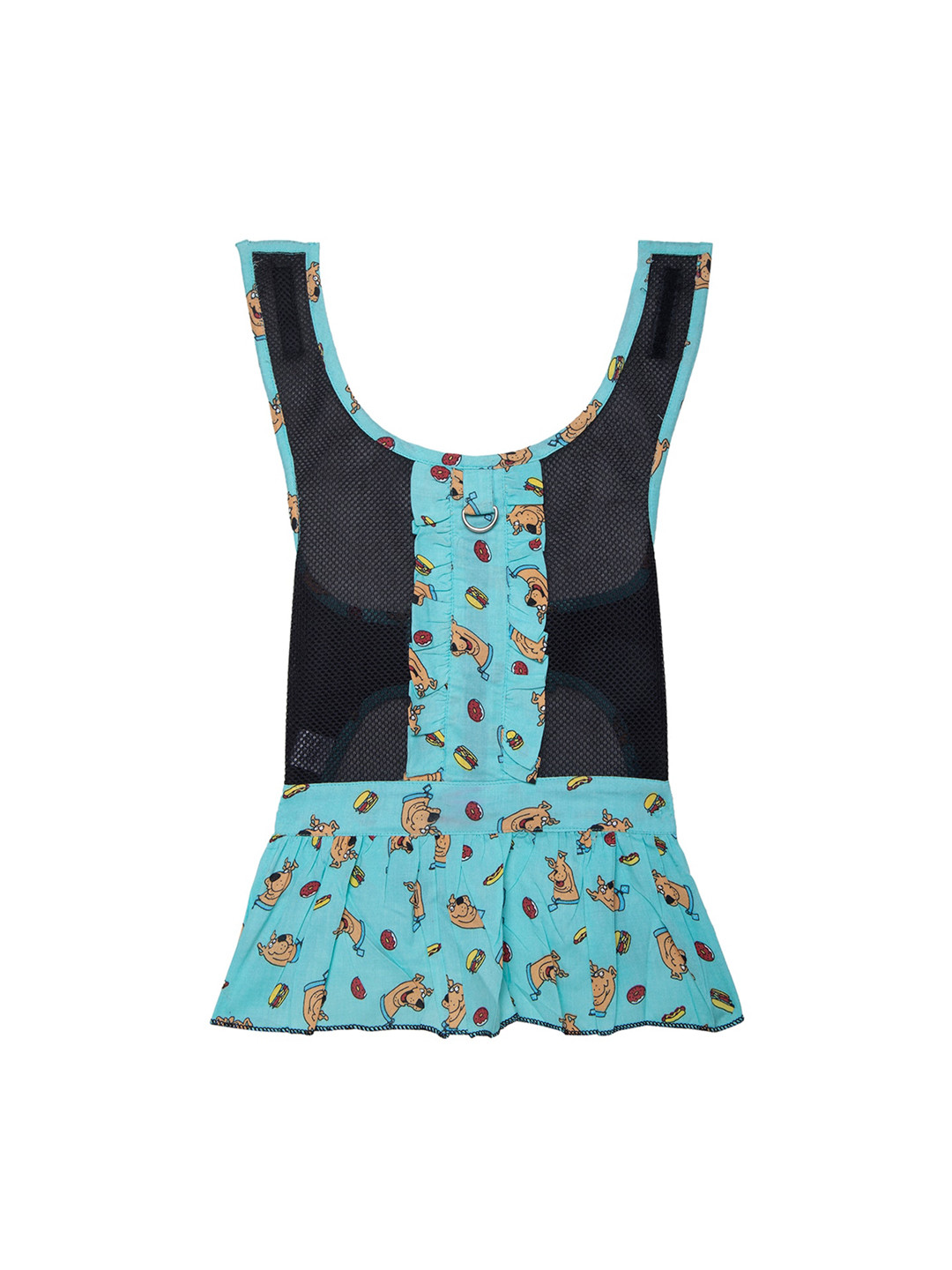 Lulala Sea Green & Black Self Design Dog Dress
