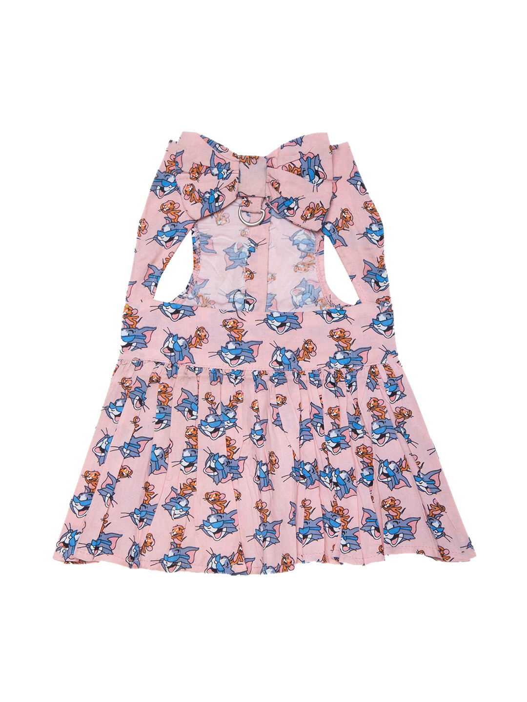 Lulala Pink Tom& Jerry Printed Pure Cotton Pleated  Dog Dresses
