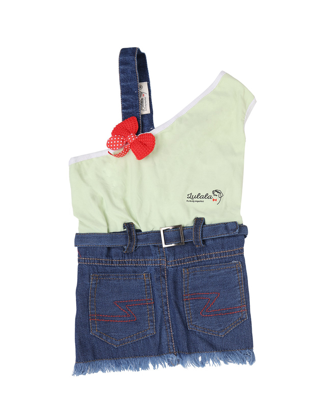 Lulala  Sea-Green & Blue Colorblocked Cotton  Dog Dresses