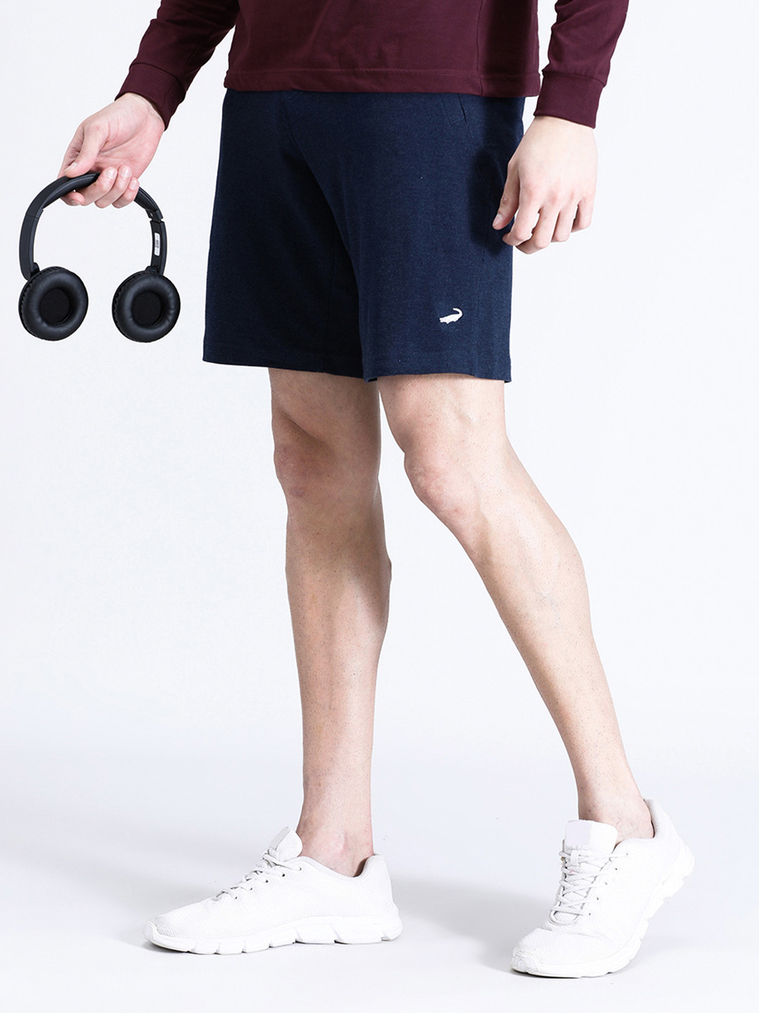 Crocodile Men Navy Blue Sports Shorts