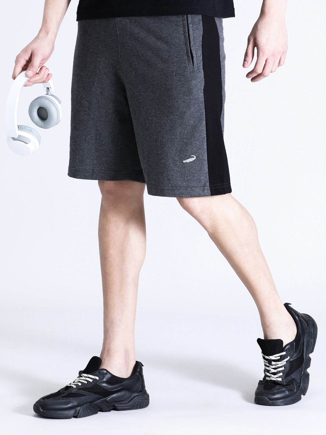 Crocodile Men Charcoal Shorts