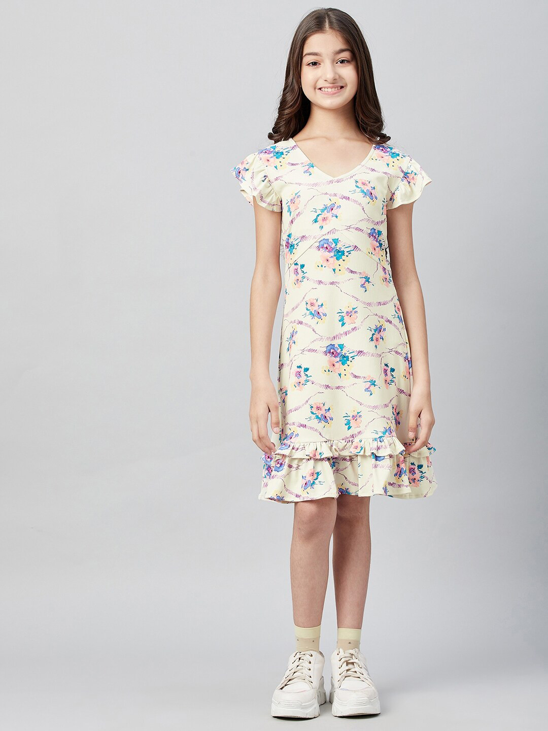 Athena Girl Yellow Floral Dress