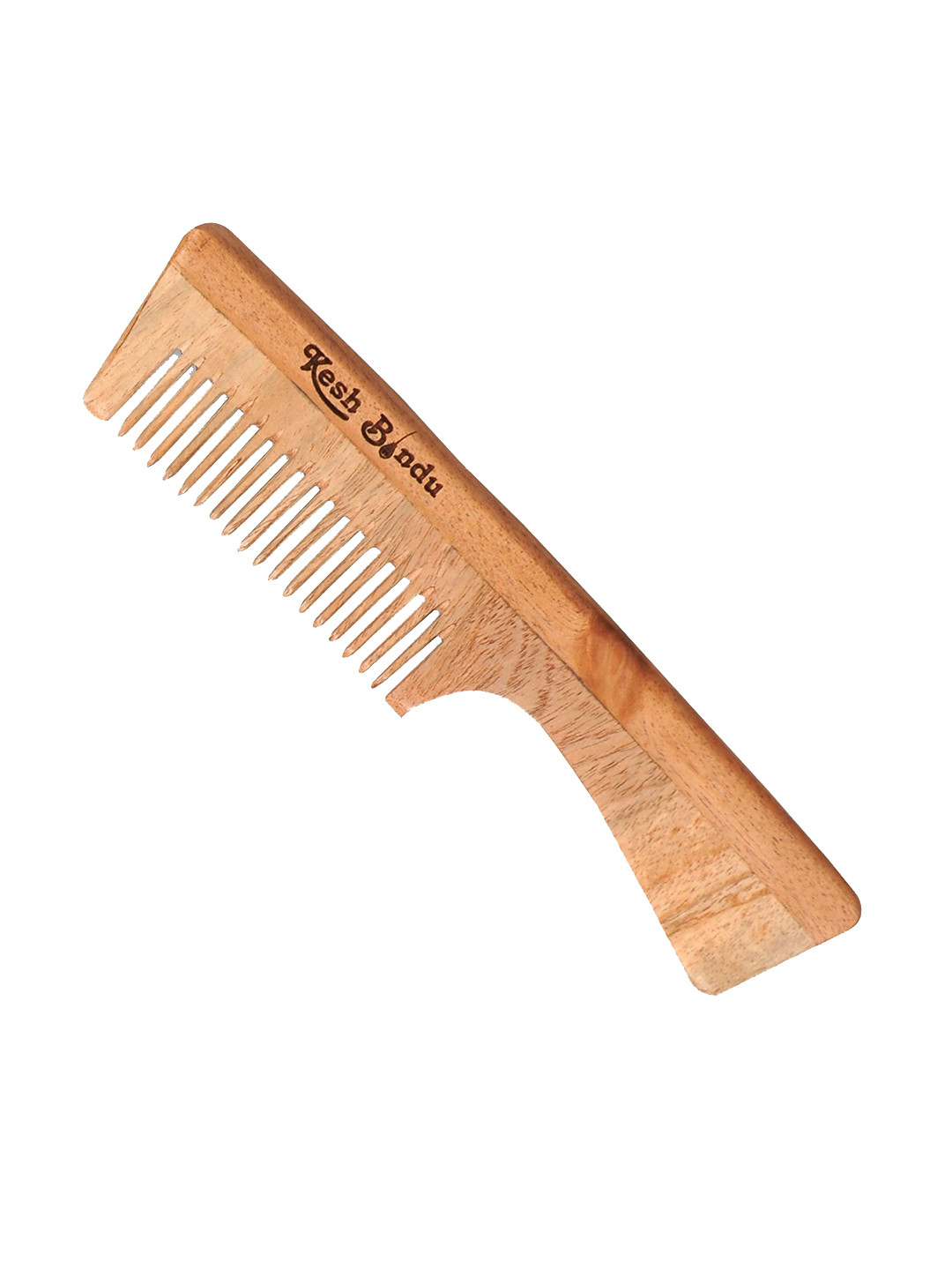 KeshBindu Neem Wood Anti-Bacterial Hair Styling Comb - Beige