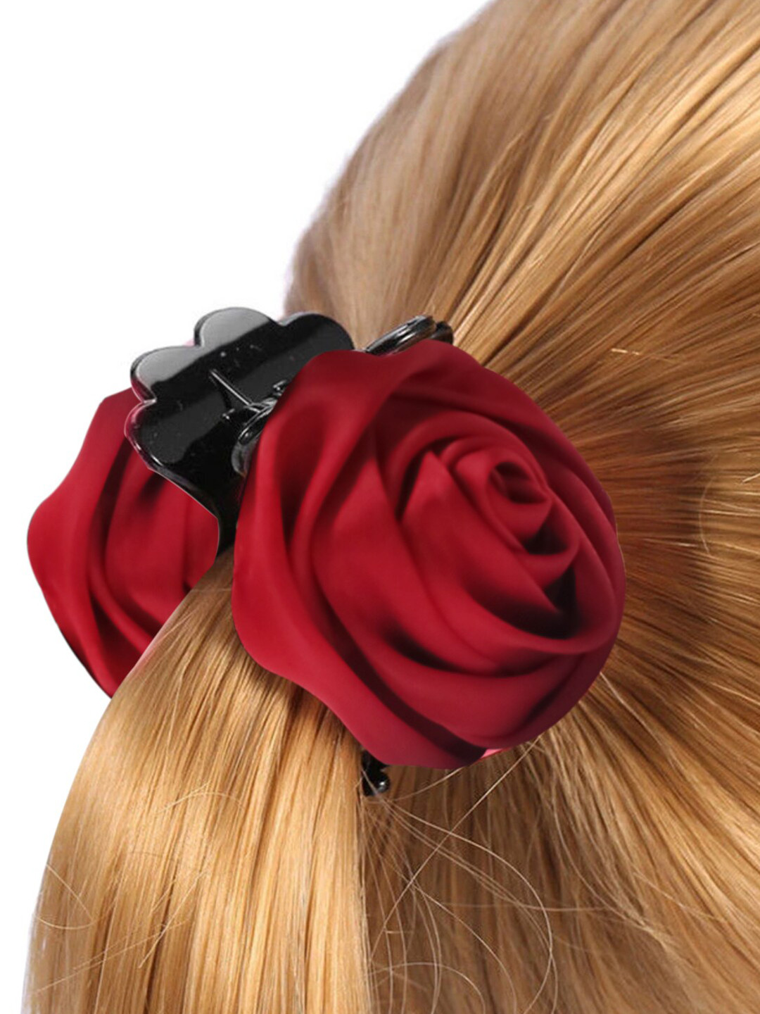 OOMPH Women Red & Black Embellished Claw Clip