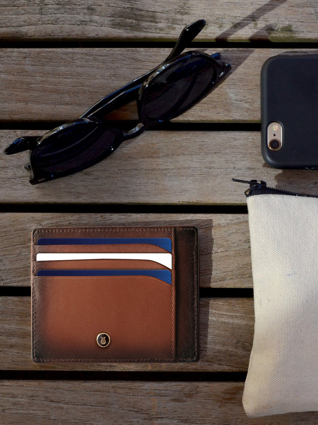 Lapis Bard Cognac Ducorium Credit Card Sleeve