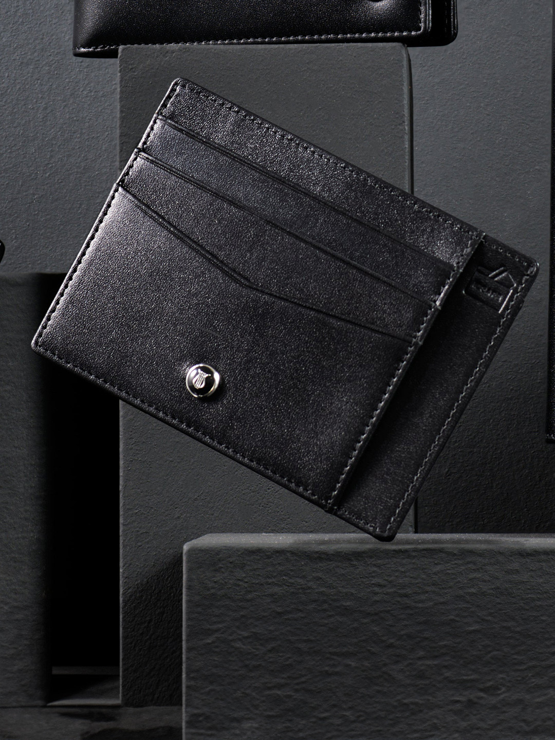Lapis Bard Black Mayfair Leather Credit Card Holder