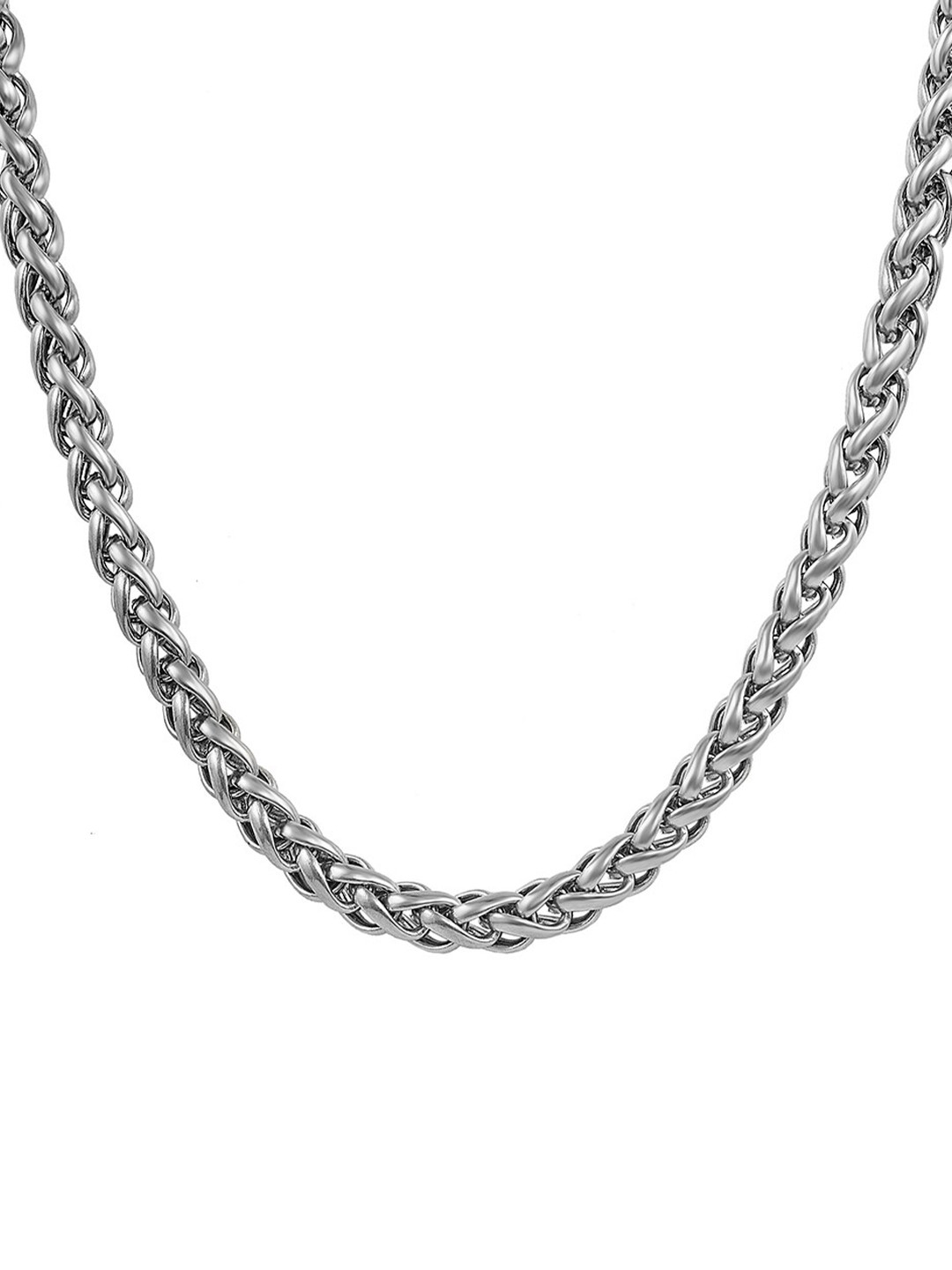 NAKABH Men Silver-Toned Silver-Plated Handcrafted Chain