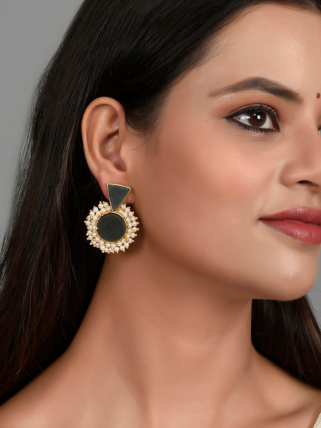 Silvermerc Designs Gold-Toned Triangular Drop Earrings