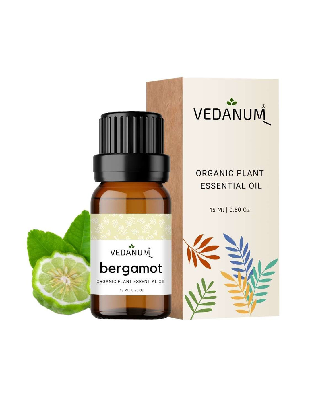 VEDANUM Premium Bergamot Organic Plant Essential Oil for Aromatherapy - 15 ml