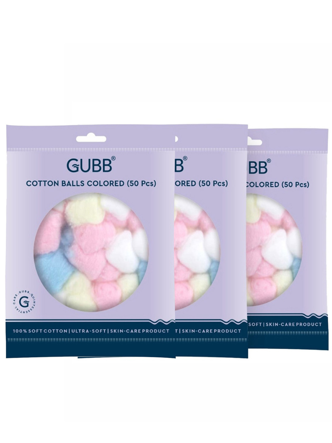 GUBB Set of 3 Facial Cotton Balls for Face & Eyes Makeup Remover Cleanser Wipes