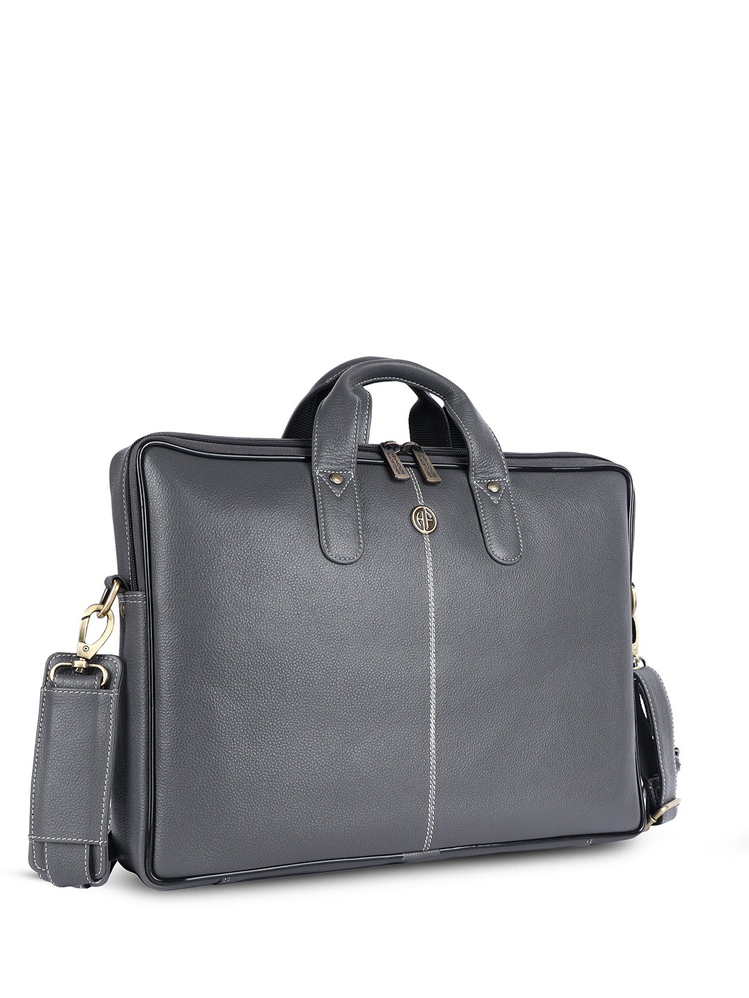 HAMMONDS FLYCATCHER Men Grey Leather Laptop Bag