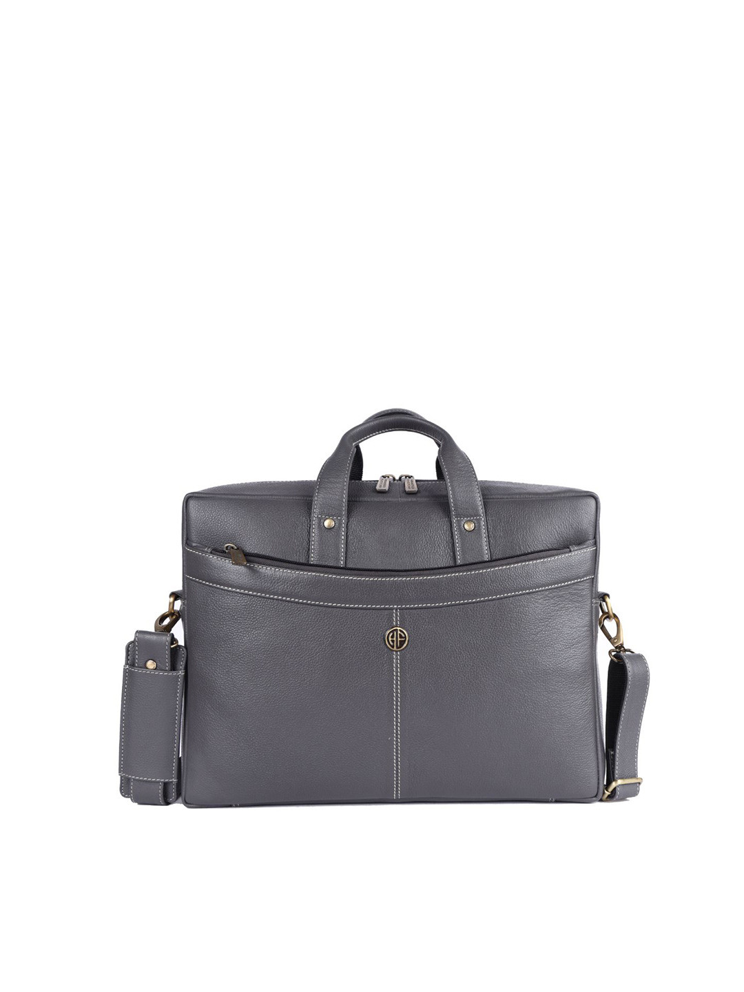 HAMMONDS FLYCATCHER Men Grey Leather Laptop Bag