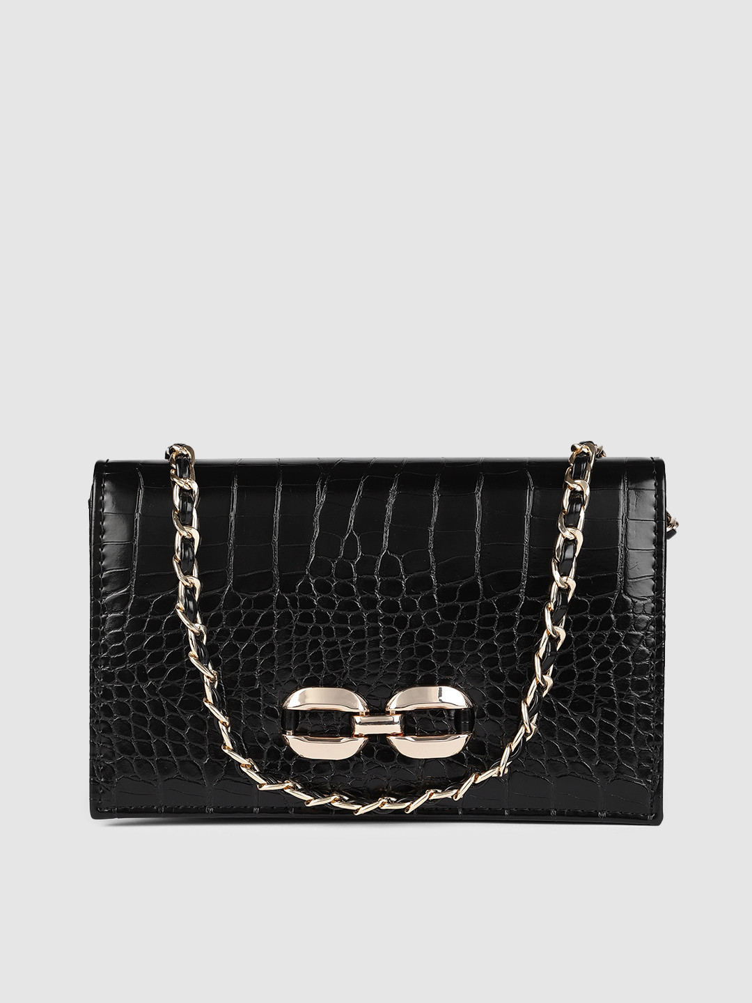 Accessorize London Women Faux Leather Chain Snaffle Bag