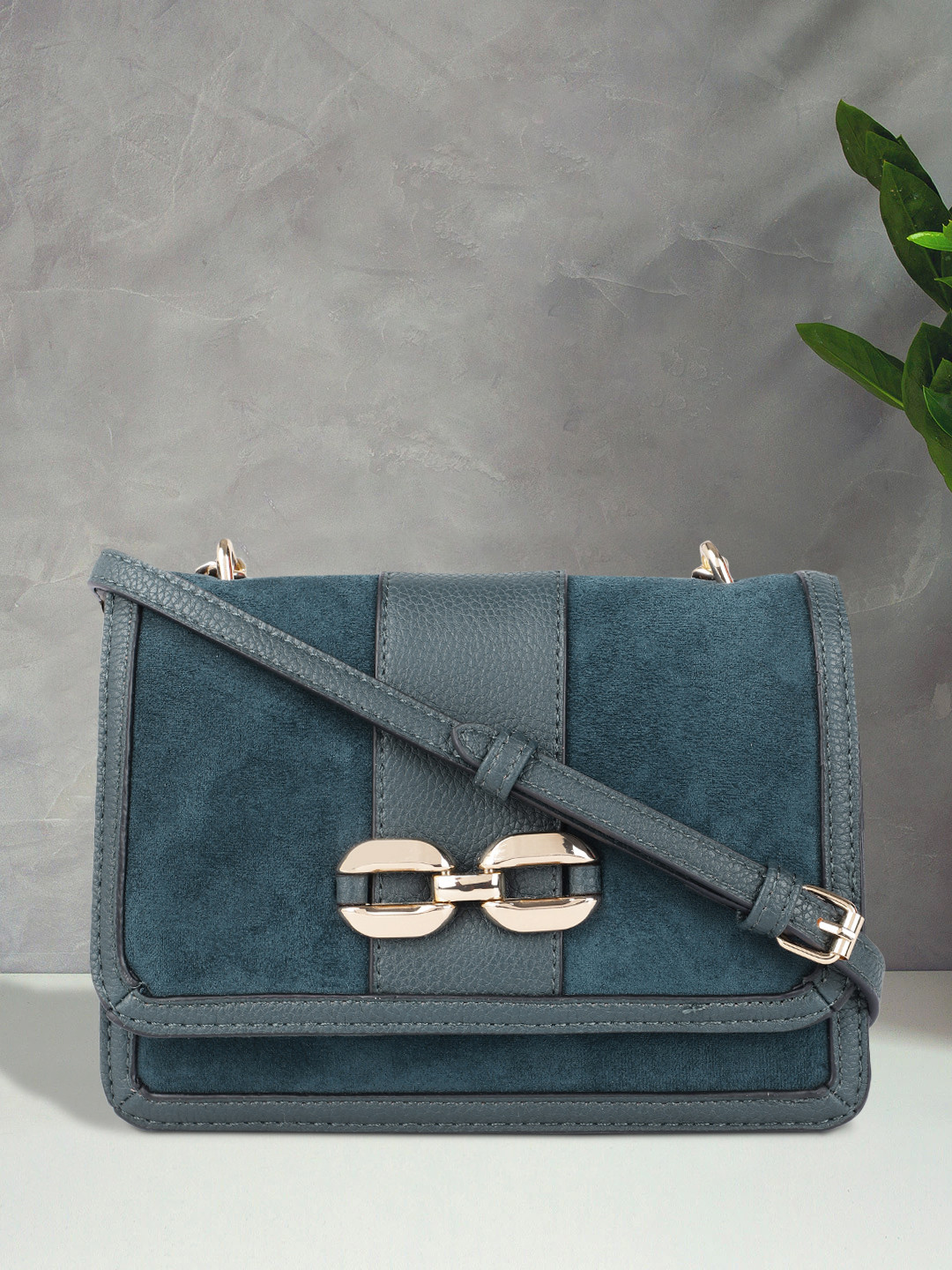 Accessorize Teal Blue Structured Sling Bag