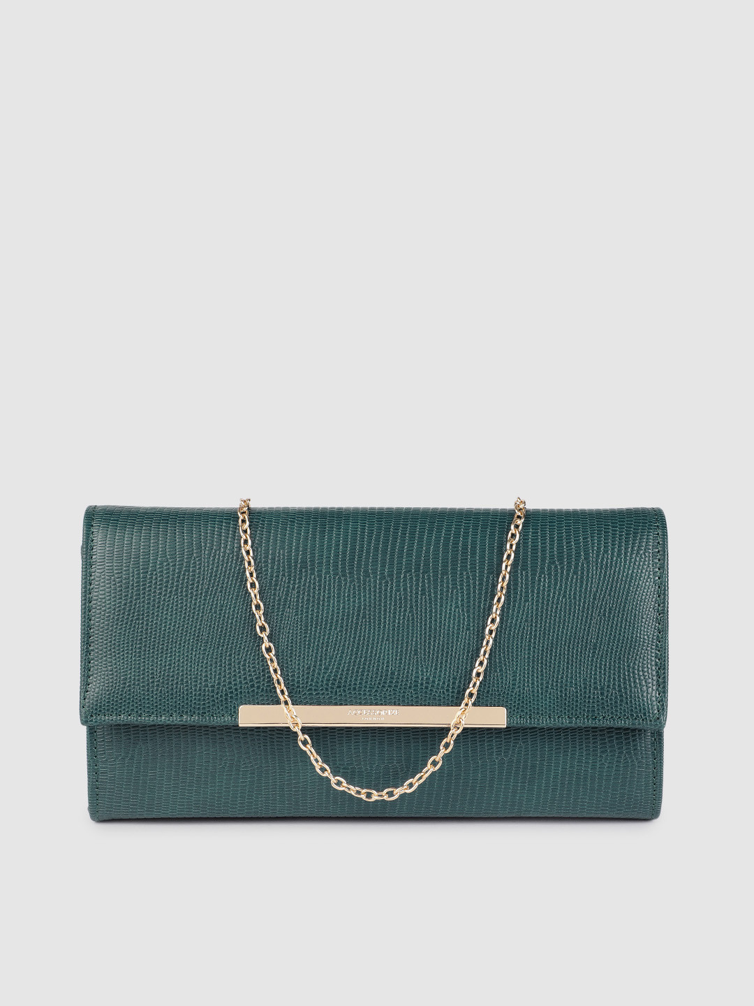 Accessorize London Women Faux Leather Reptile Clutch