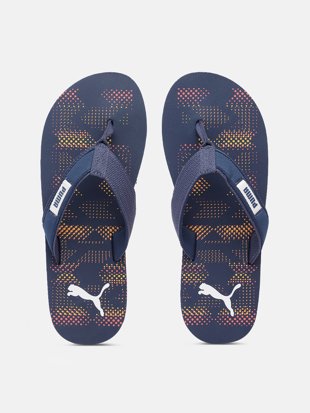 Puma Unisex Navy Blue Abstract Printed Thong Flip-Flops
