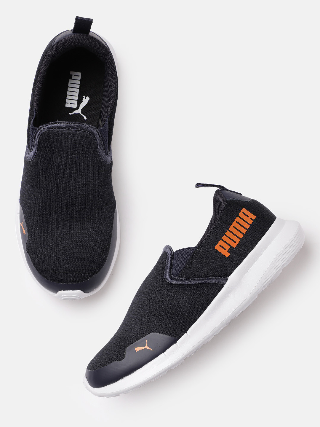 Puma Men Navy Blue Solid Turf Slip-On Regular Running Shoes