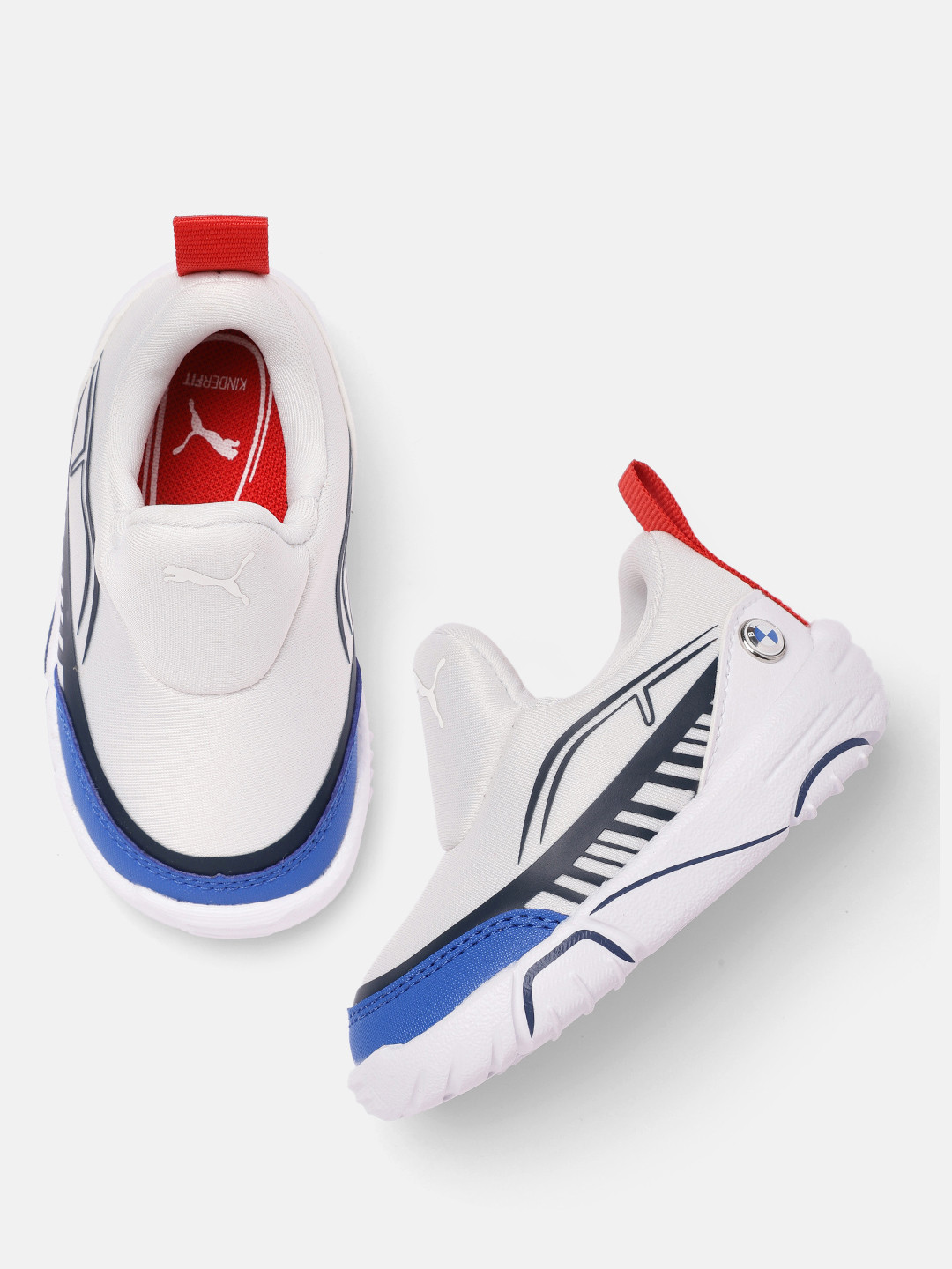 PUMA Motorsport Unisex Kids White BMW MMS Bao Kart Slip-On Sneakers