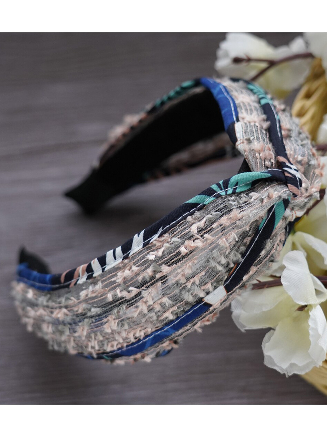 MIZORRI Women Blue & Off White Hairband
