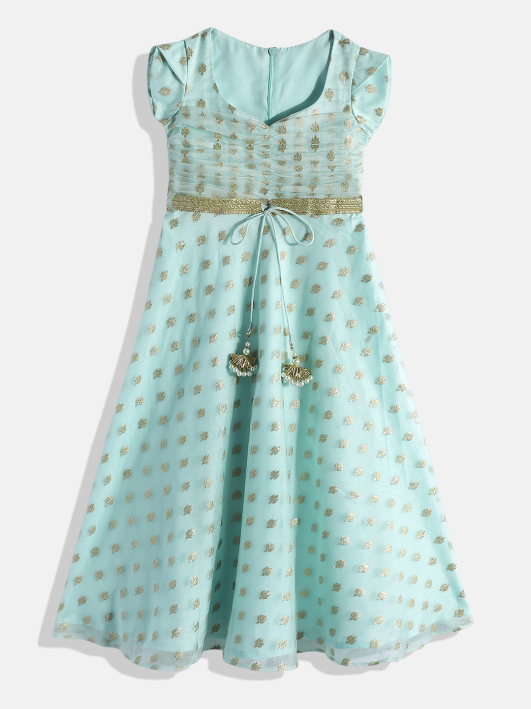 Ethnovog Blue Ethnic Motifs Made To Measure Maxi Dress