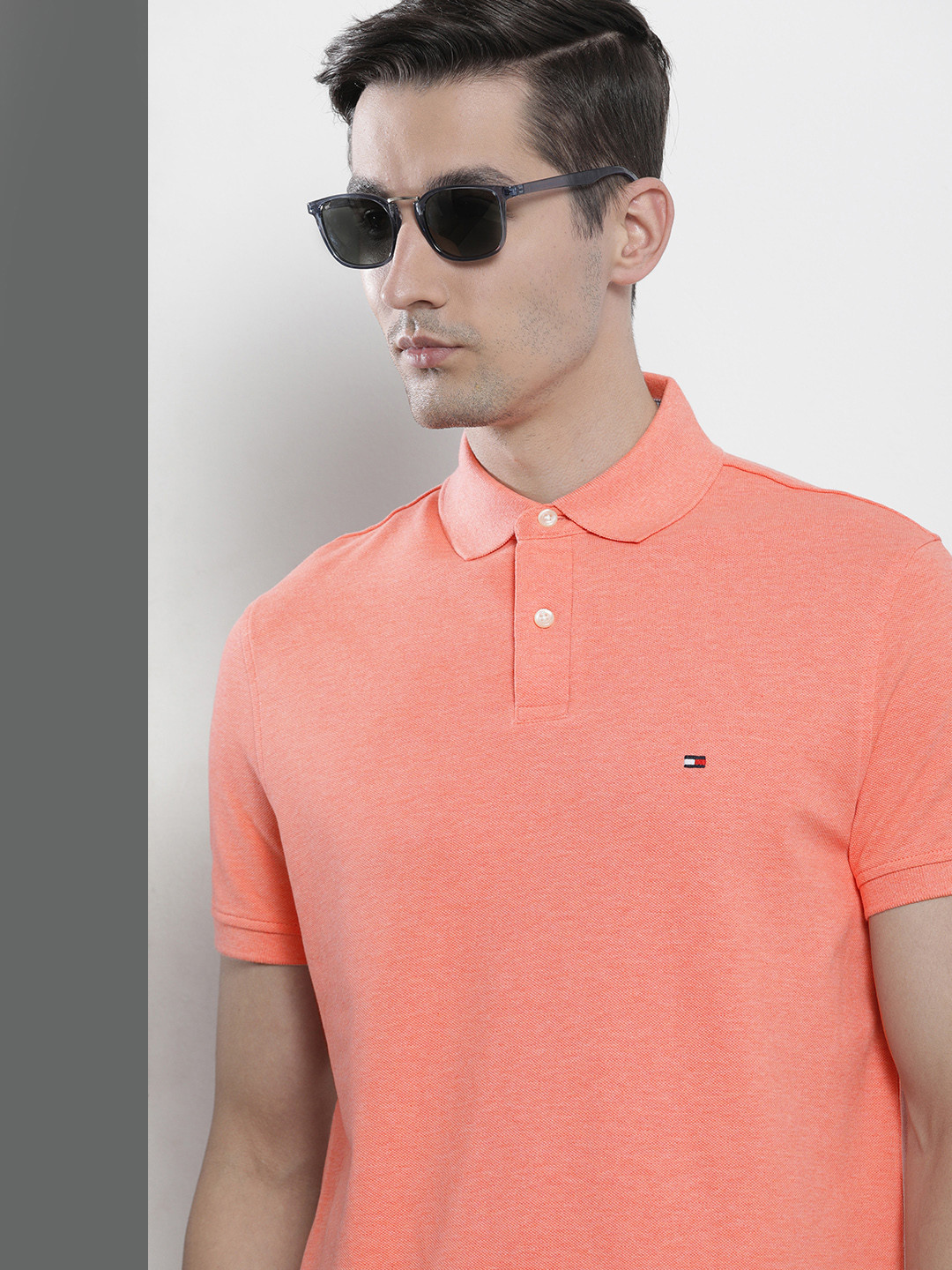 Tommy Hilfiger Men Pink Polo Collar Solid T-shirt